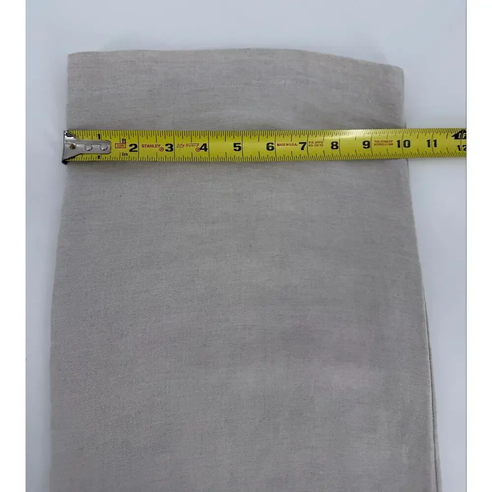 H&M Beige Linen Blend Wide Leg Pull On Pants Coastal Minimalist Small Coastal